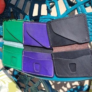 Handmade solid leather card wallet